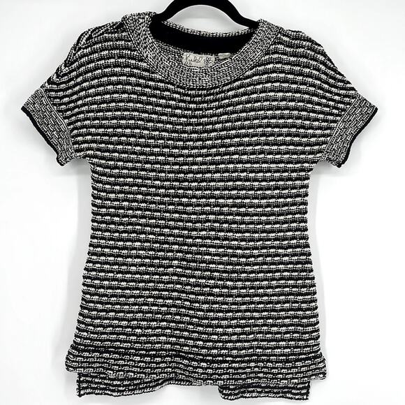 Field & Flower Anthropologie Greta Striped Pullover Sweater Top XS Chunky Knit - Picture 5 of 11